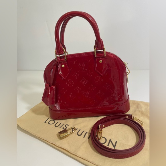 Louis Vuitton BB Alma Vernis Red  Leather Crossbody Bag - Picture 4 of 15